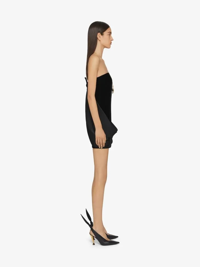 BiMaterial Bustier Draped Dress Black Women Givenchy Dresses