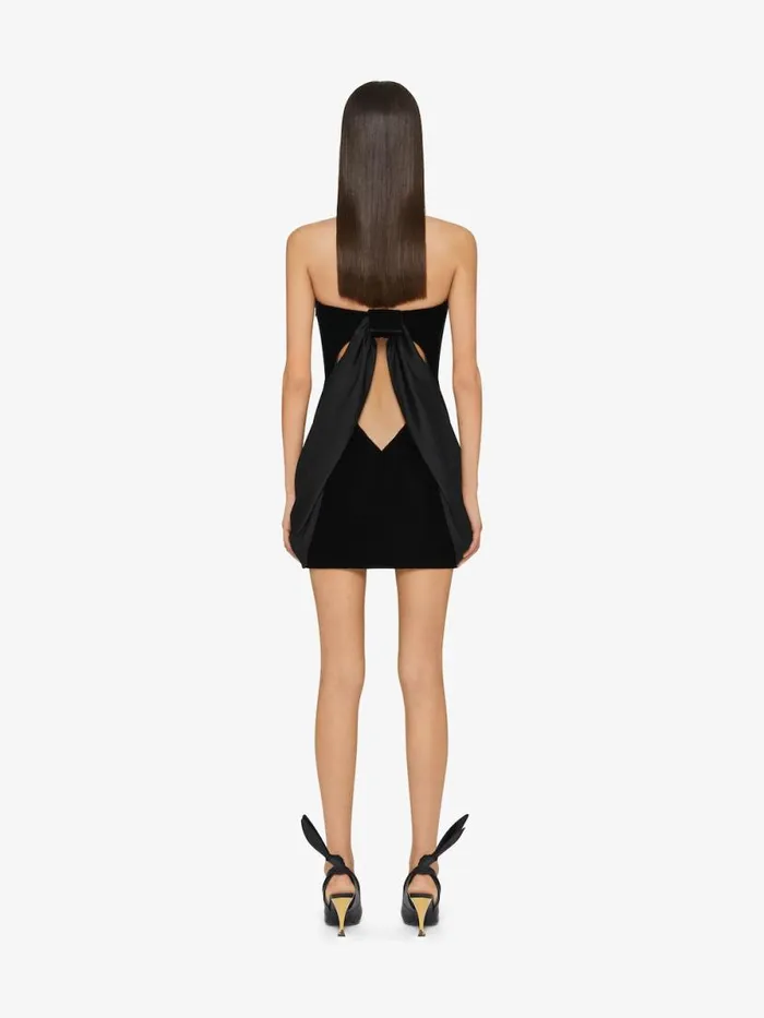 BiMaterial Bustier Draped Dress Black Women Givenchy Dresses