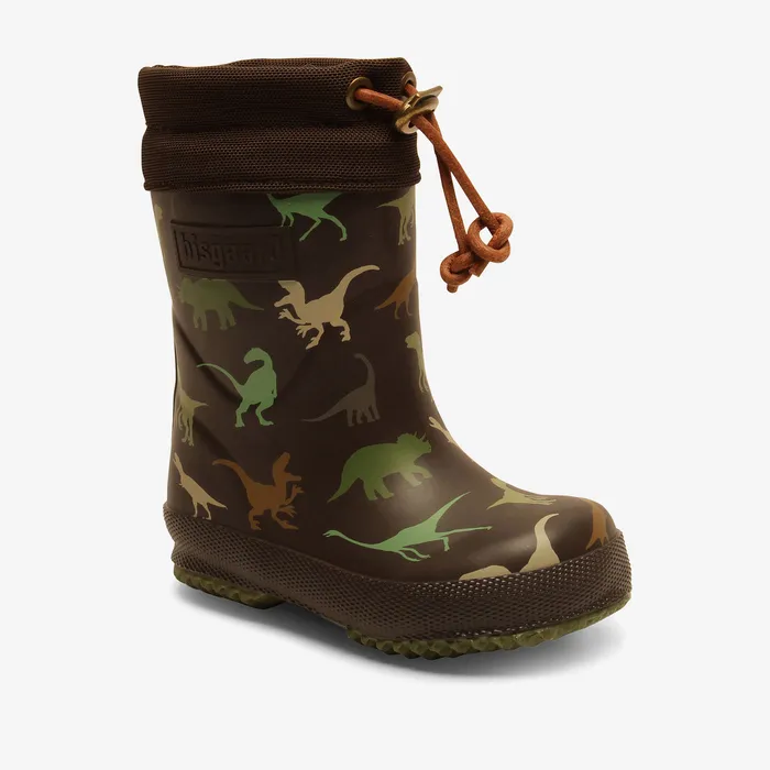 bisgaardshoes Rubber boots KIDS thermo brown dino Brown