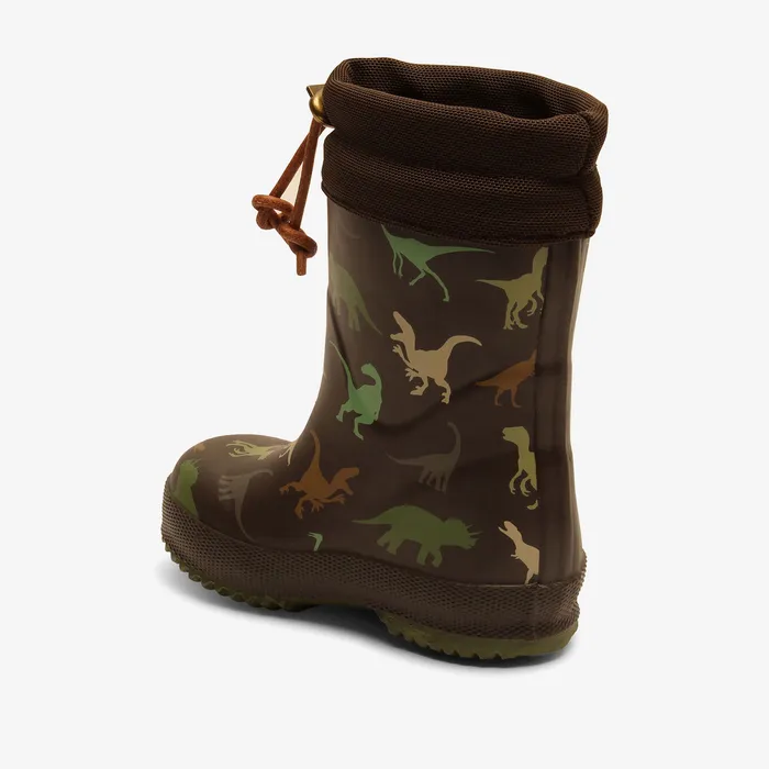 bisgaardshoes Rubber boots KIDS thermo brown dino Brown