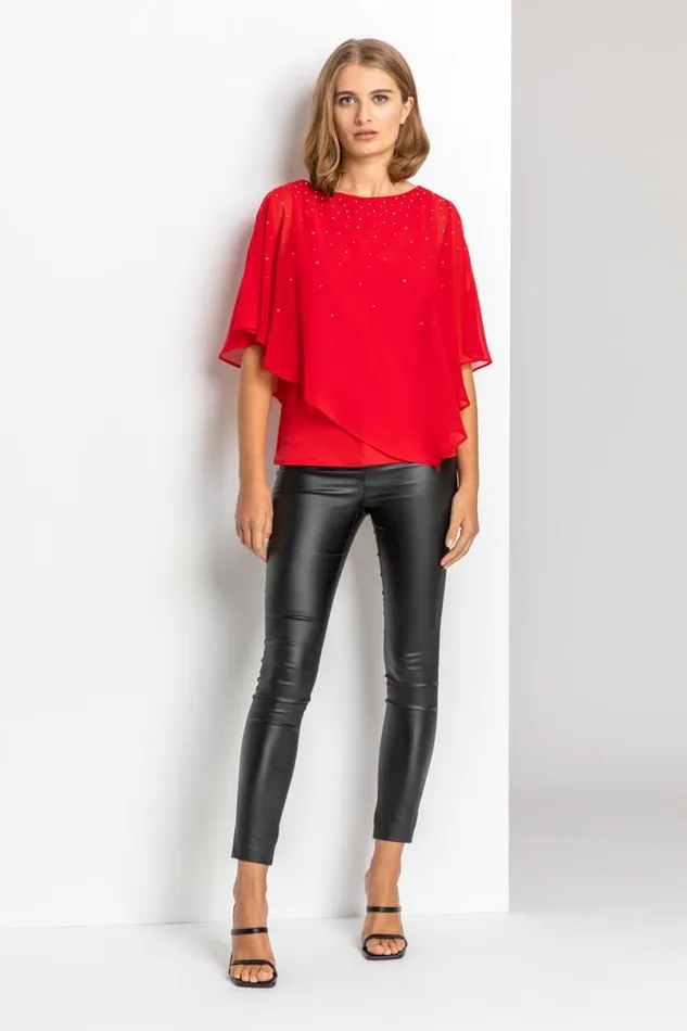 Black Faux Leather Pull On Elastic Waist Trousers Women Roman Occasionwear
