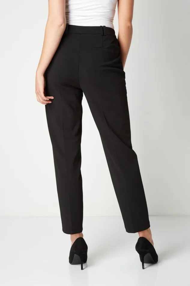 Black High Waist Slim Stretch Trousers Women Roman Trousers