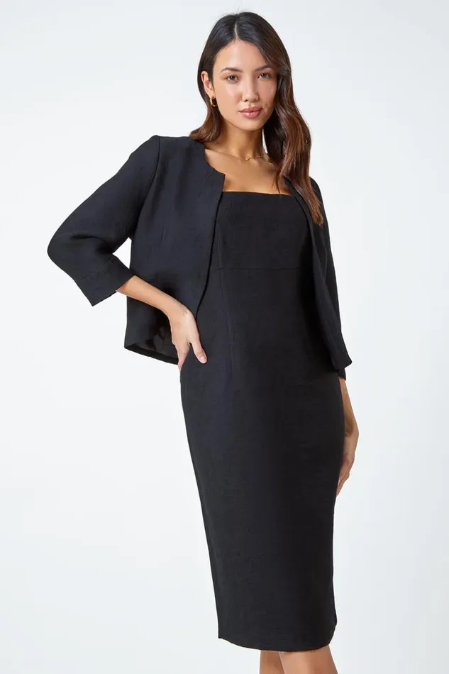 Black Pleat Textured Bodycon Shift Dress Women Roman Dresses