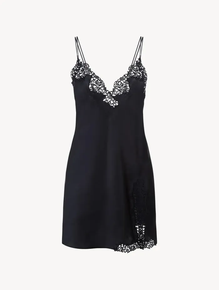 Black Slip With Macram Sleepwear La Perla Slips and Dresses