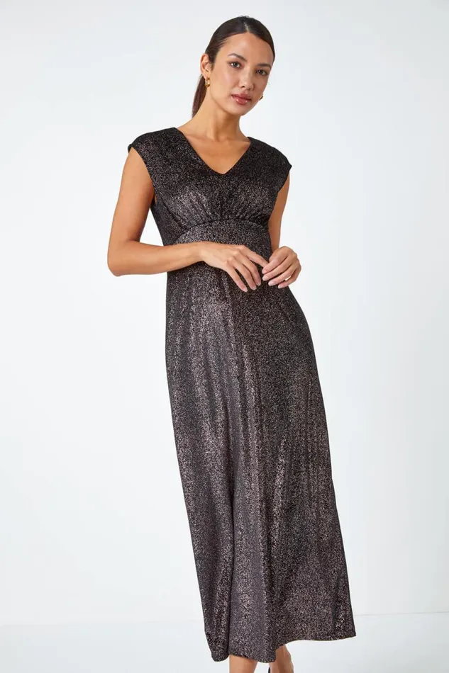 Black Velvet Sparkle Stretch Maxi Dress Women Roman Dresses