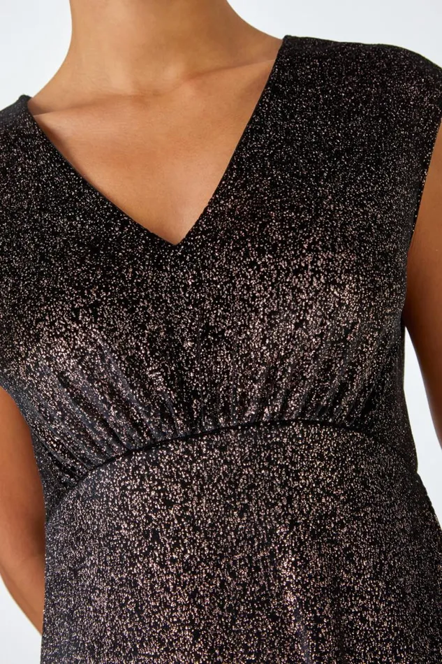 Black Velvet Sparkle Stretch Maxi Dress Women Roman Dresses