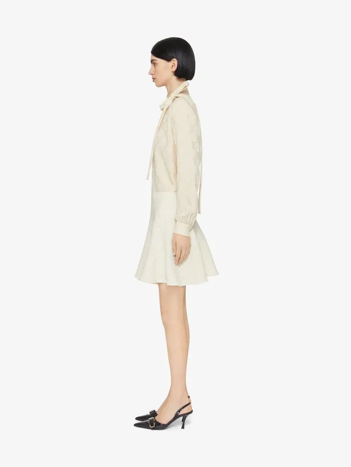 Blouse In 4g Liquid Jacquard With Lavallire Ecru Women Givenchy Tops and Shirts
