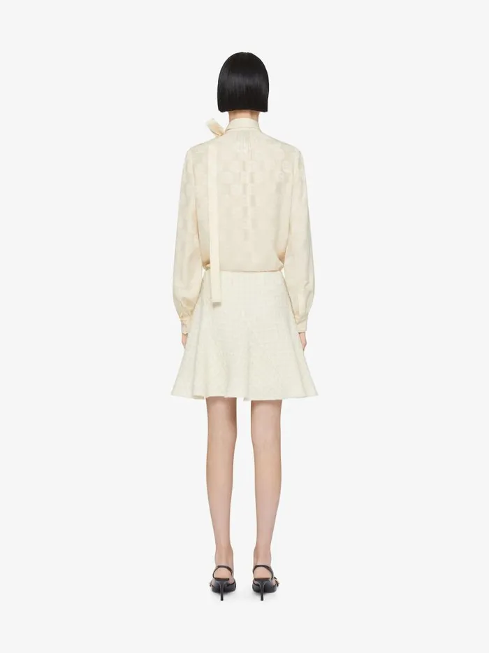 Blouse In 4g Liquid Jacquard With Lavallire Ecru Women Givenchy Tops and Shirts