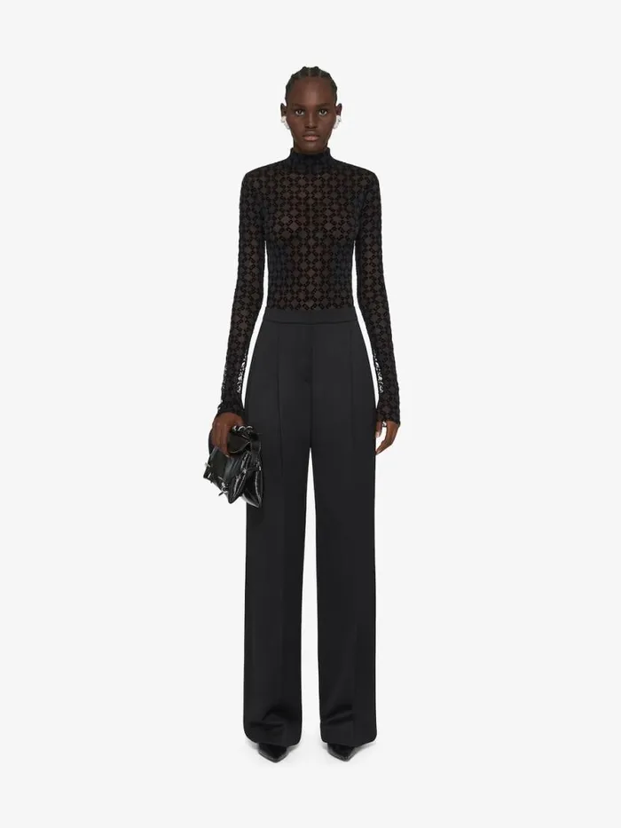 Bodysuit In Monogram 72 Tulle Black Women Givenchy Tops and Shirts
