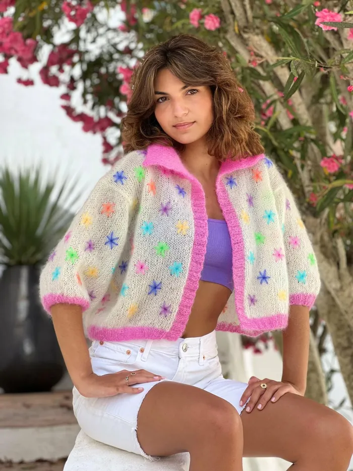 Boleros Women Rose Carmine MINI JACKET STARS