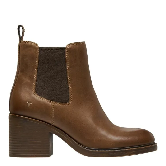 Boots Women Windsor Smith VARSITY TAN LEATHER BOOTS