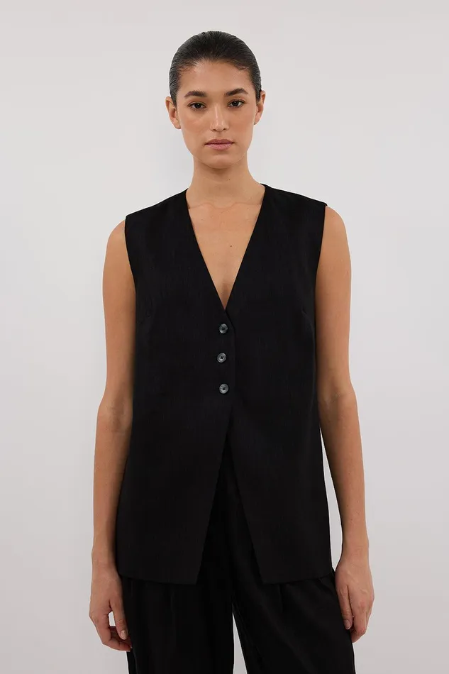 BRAX BLACK LONGLINE VEST Women DISSH Vests