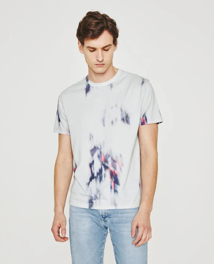 Bryce Crew Ikat Brush Blue Multi Men AG Jeans Tees