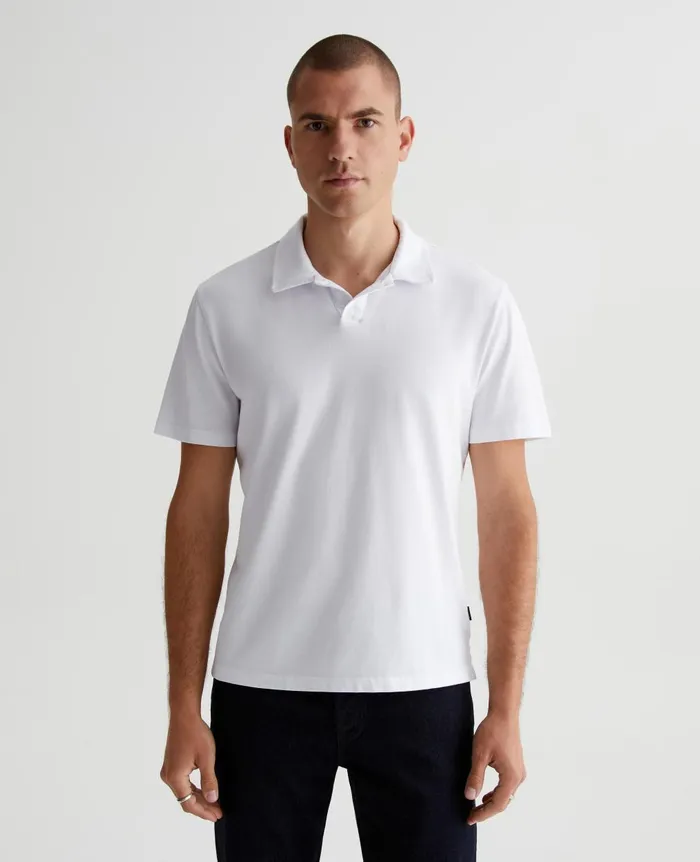 Bryce Johnny Collar True White Men AG Jeans Polos