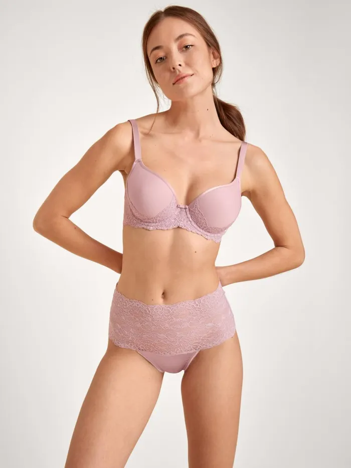 CALIDA Bottoms Women Brief With Lace High Waist Mauve Shadow