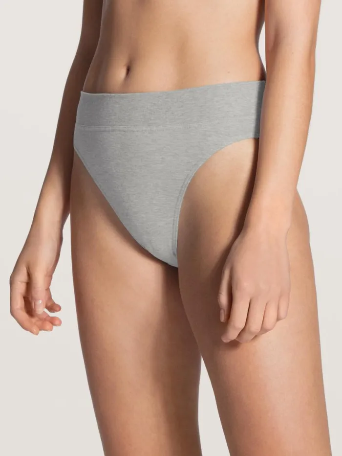 CALIDA Bottoms Women Brief With Soft Waistband In Double Pack High Waist Stone Melange