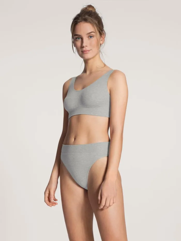 CALIDA Bottoms Women Brief With Soft Waistband In Double Pack High Waist Stone Melange