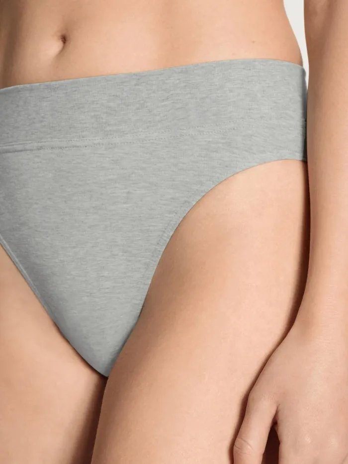 CALIDA Bottoms Women Brief With Soft Waistband In Double Pack High Waist Stone Melange
