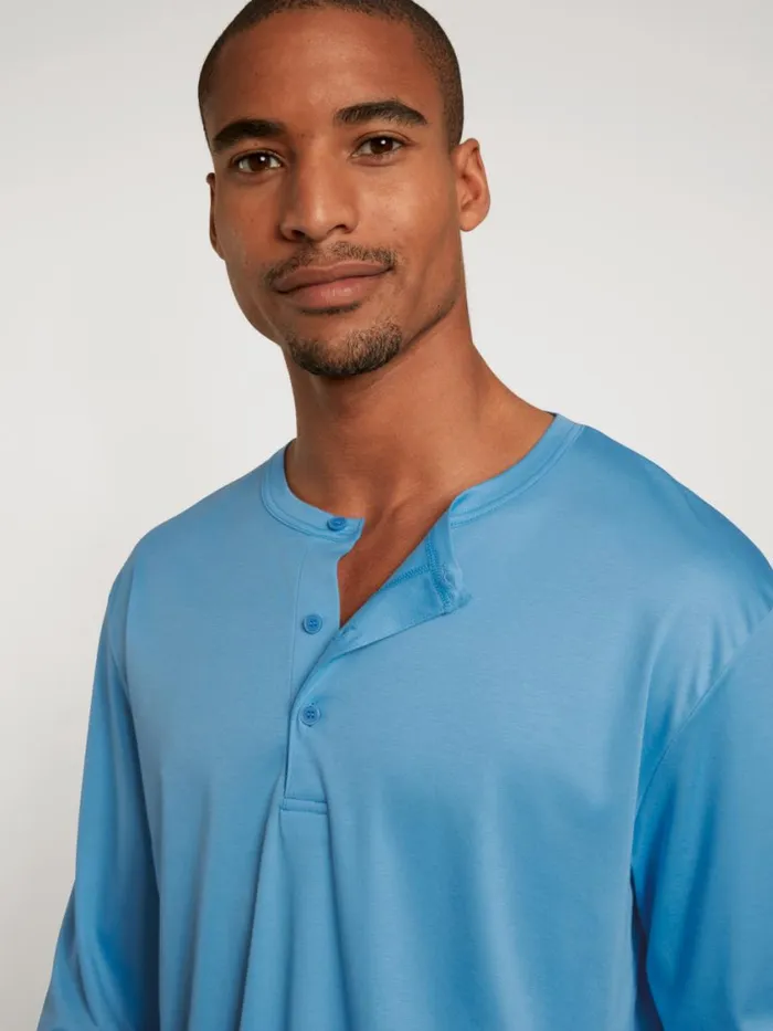CALIDA Pyjama Tops Men Shirt Longsleeve Azurit Blue