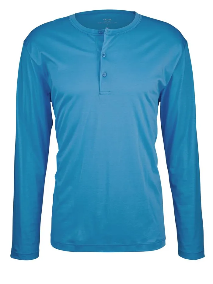 CALIDA Pyjama Tops Men Shirt Longsleeve Azurit Blue