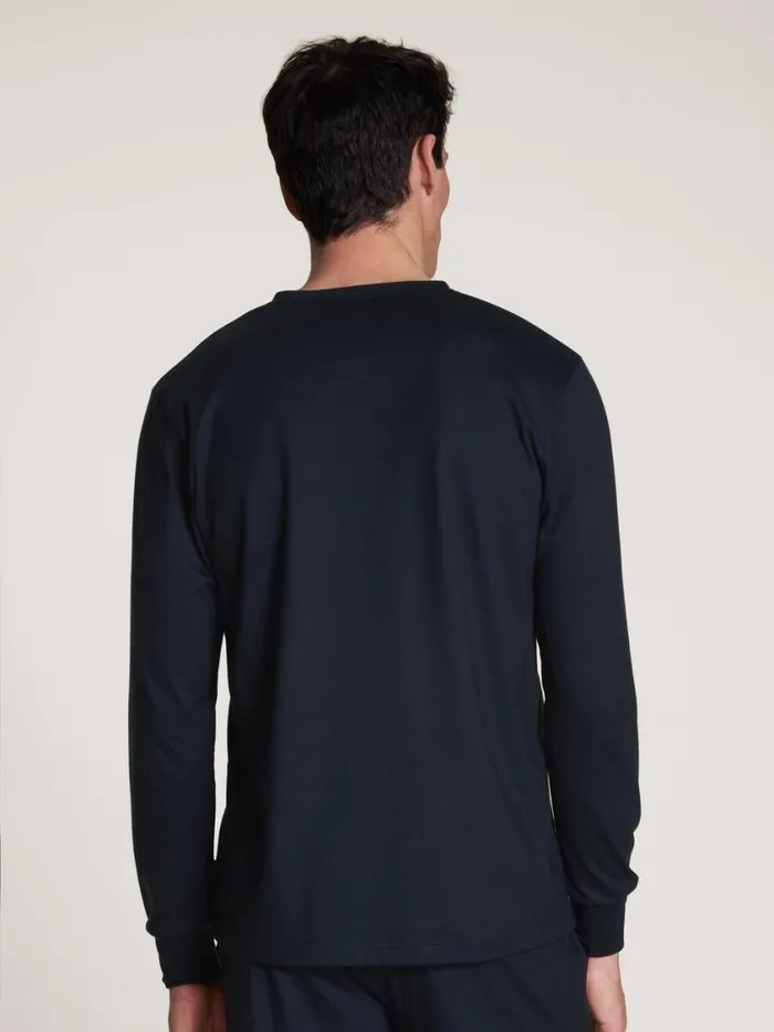 CALIDA Pyjama Tops Men Shirt Long Sleeve Dark Sapphire