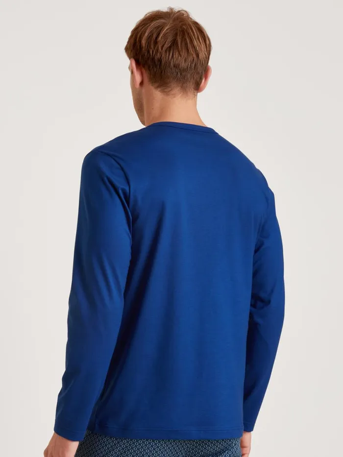 CALIDA Pyjama Tops Men Shirt Long Sleeve Sodalite Blue