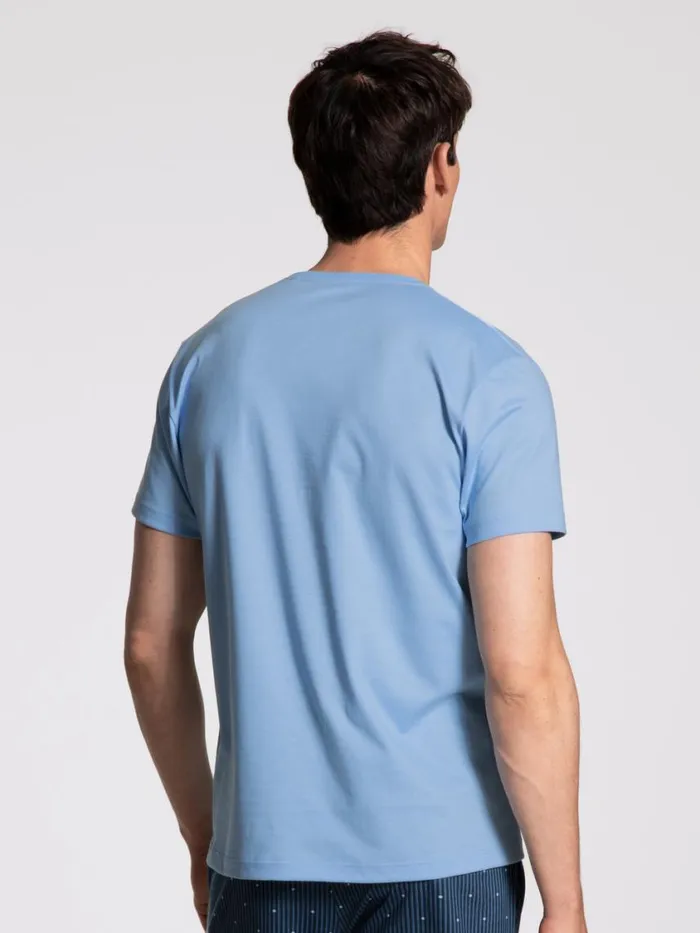 CALIDA Pyjama Tops Men Tshirt Placid Blue