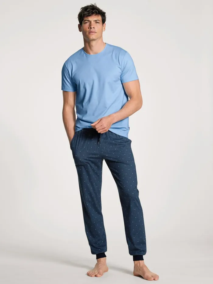 CALIDA Pyjama Tops Men Tshirt Placid Blue