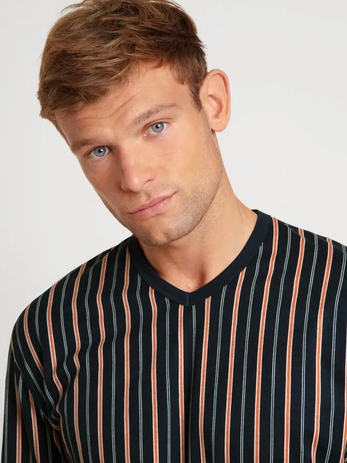 CALIDA Pyjamas Men Pyjama With Cuff Mandarine Orange