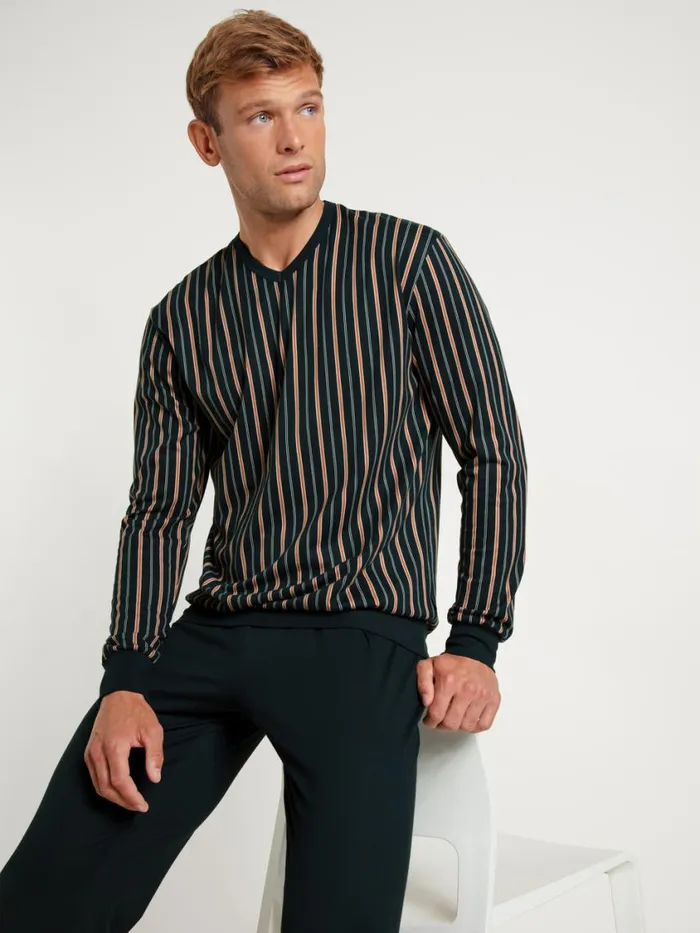 CALIDA Pyjamas Men Pyjama With Cuff Mandarine Orange