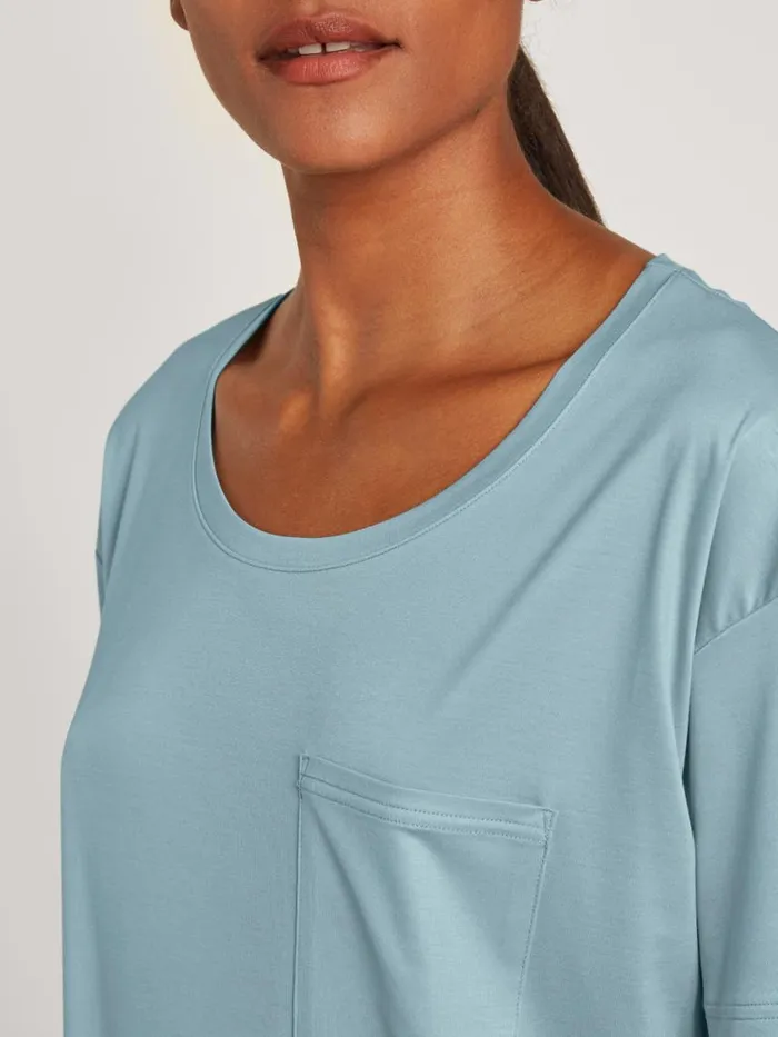 CALIDA Show All Women Shirt Short Sleeve Cradle To Cradle Certified Blue Satin