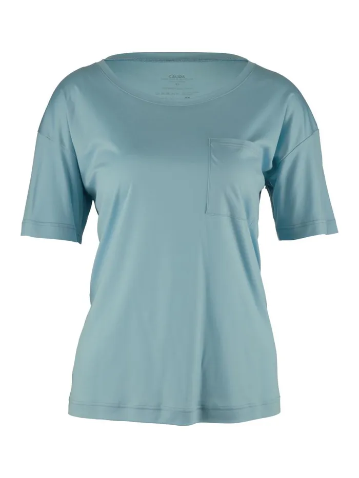 CALIDA Show All Women Shirt Short Sleeve Cradle To Cradle Certified Blue Satin