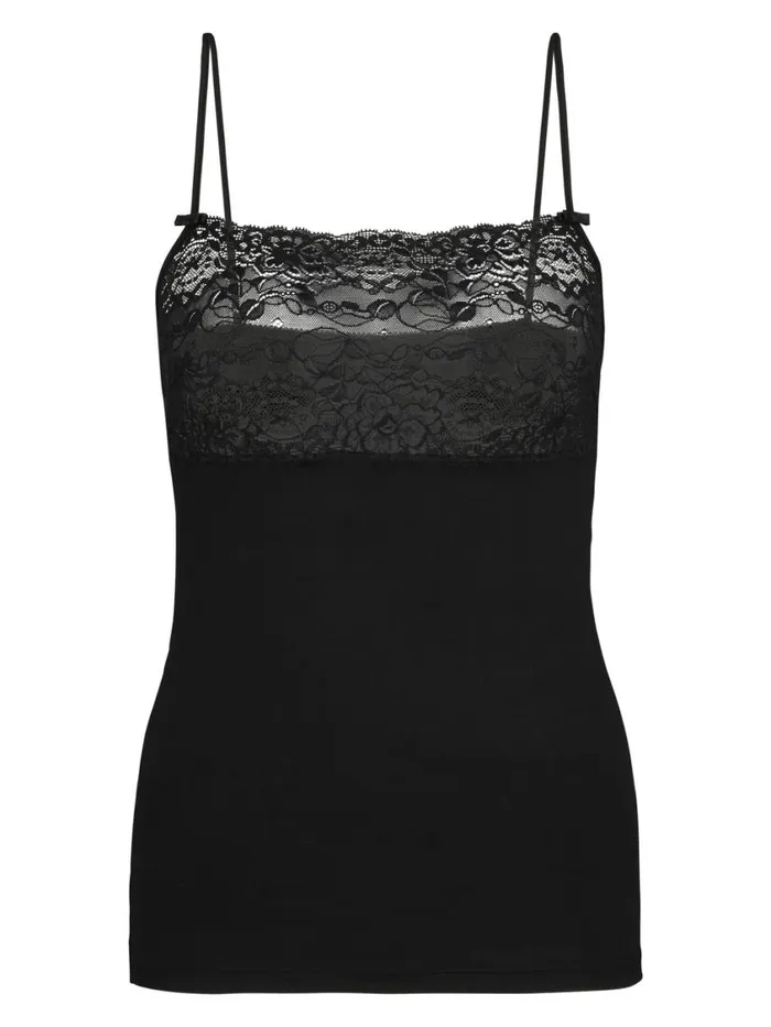 CALIDA Tops Women Spaghetti Strap Top With Lace Schwarz