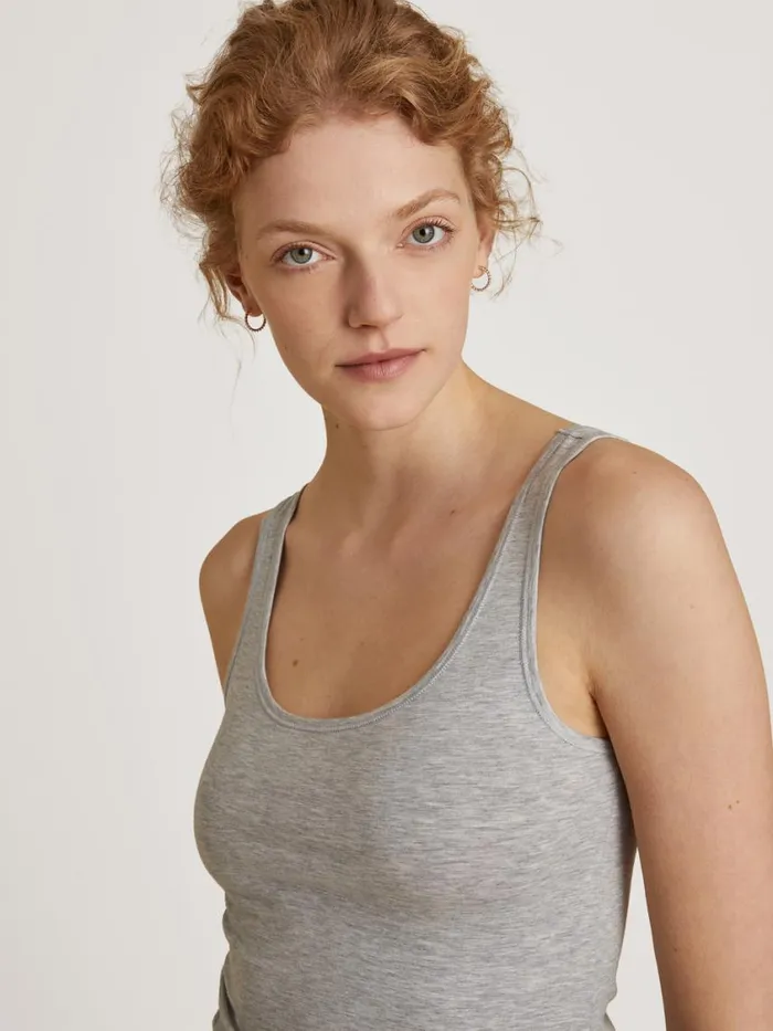 CALIDA Tops Women Tank Top Grey Melange