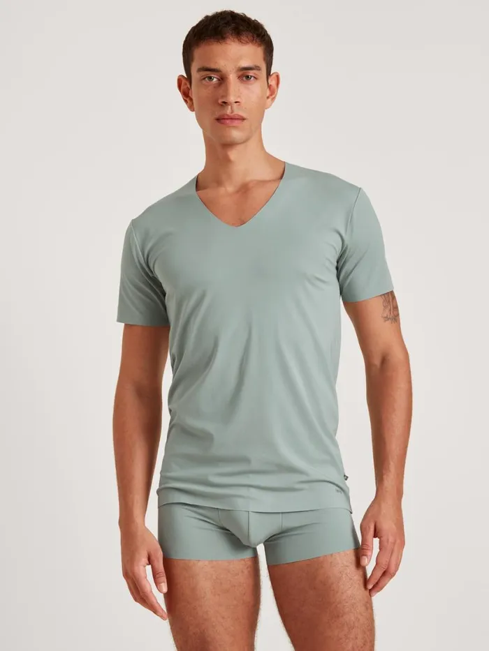 CALIDA Undershirts Men Vshirt Slate Grey