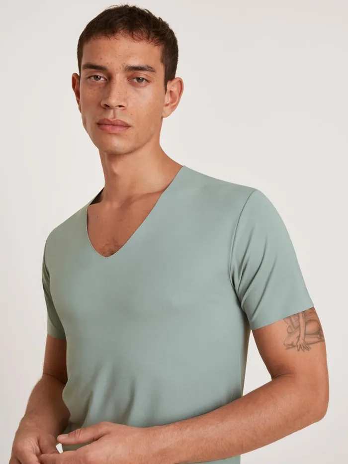 CALIDA Undershirts Men Vshirt Slate Grey