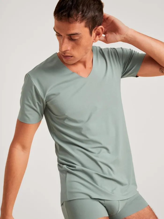 CALIDA Undershirts Men Vshirt Slate Grey