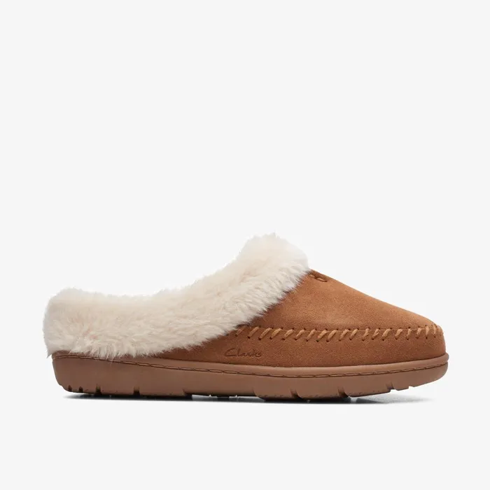 Camelae Shine Tan Women Clarks Slippers