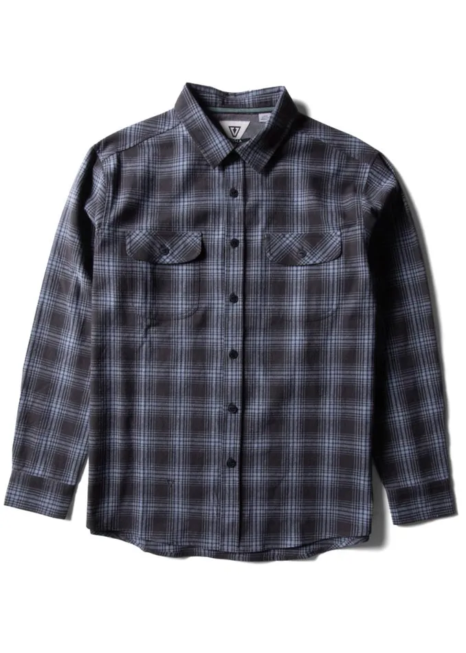 Central Coast Eco Ls Flannel Phantom Men Vissla Shirts and Flannels