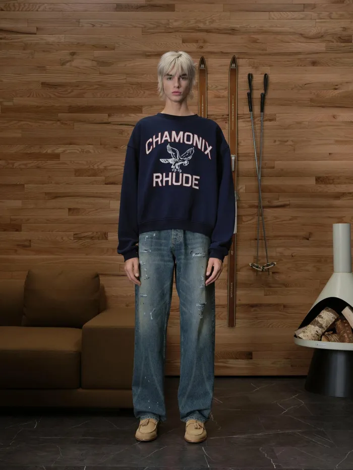 CHAMONIX CREWNECK NAVY Men Rhude Sweatshirts