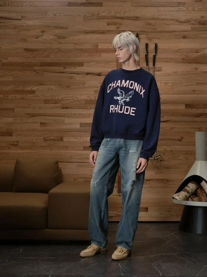 CHAMONIX CREWNECK NAVY Men Rhude Sweatshirts