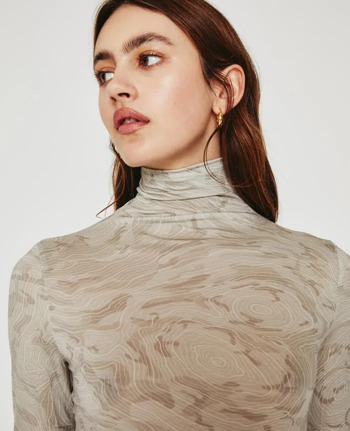 Chels Turtleneck Radio Map Neutral Multi Women AG Jeans Tops and Shirts Chels Turtleneck Radio Map Neutral Multi Women AG Jeans Tops and Shirts