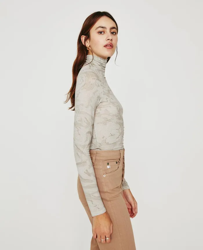 Chels Turtleneck Radio Map Neutral Multi Women AG Jeans Tops and Shirts Chels Turtleneck Radio Map Neutral Multi Women AG Jeans Tops and Shirts