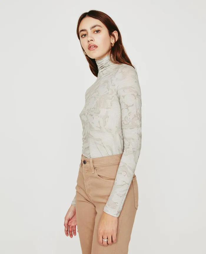 Chels Turtleneck Radio Map Neutral Multi Women AG Jeans Tops and Shirts Chels Turtleneck Radio Map Neutral Multi Women AG Jeans Tops and Shirts