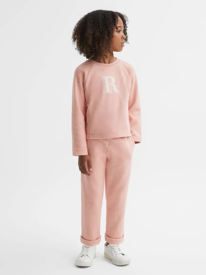 Children Reiss CoOrds Connie Cotton Blend Crew Neck Top Apricot