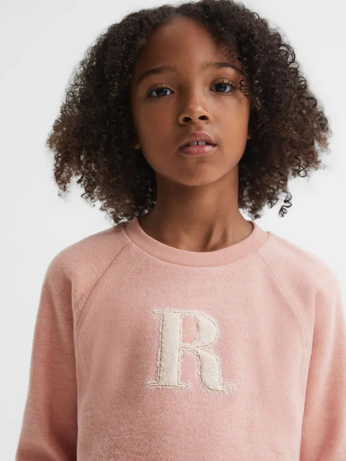 Children Reiss CoOrds Connie Cotton Blend Crew Neck Top Apricot