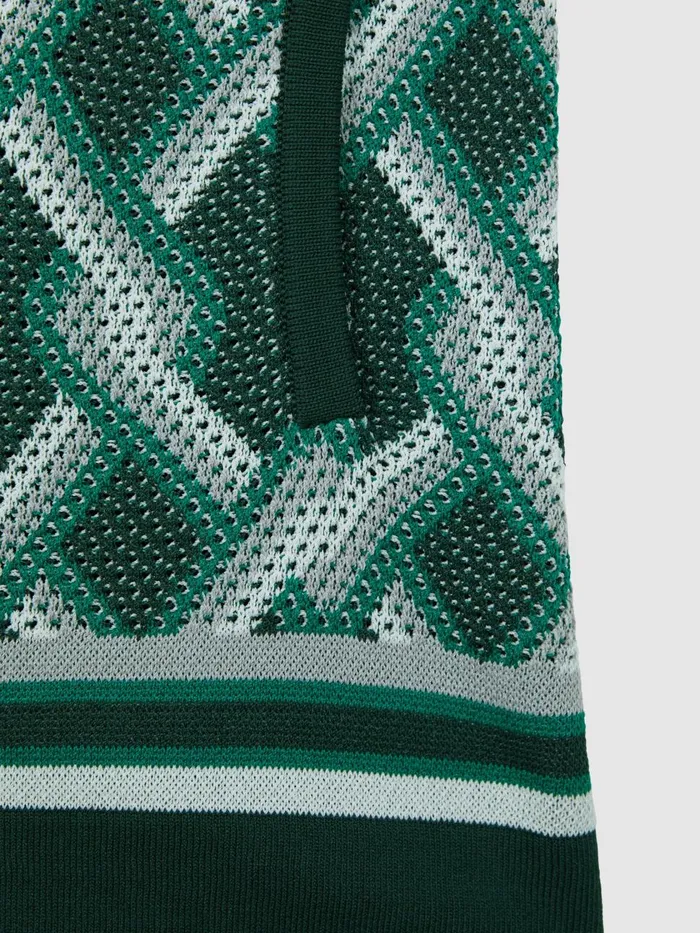 Children Reiss CoOrds Jack Knitted Elasticated Waistband Shorts Green Multi