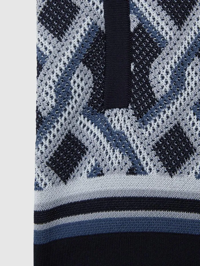 Children Reiss CoOrds Jack Knitted Elasticated Waistband Shorts Navy Multi