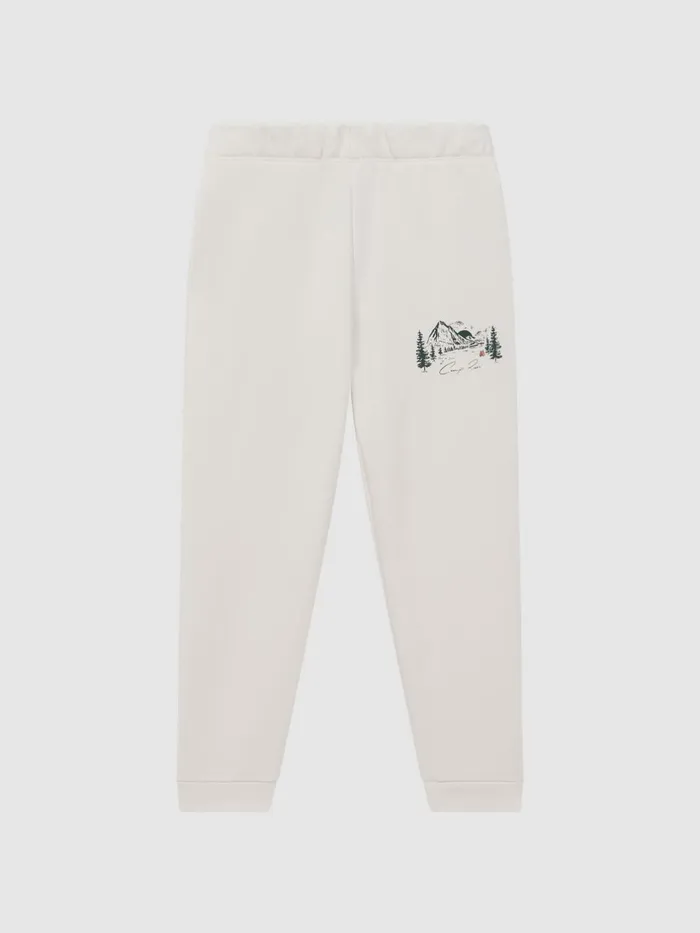 Children Reiss CoOrds Marte Relaxed Cotton Motif Joggers Ecru