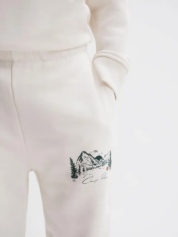 Children Reiss CoOrds Marte Relaxed Cotton Motif Joggers Ecru